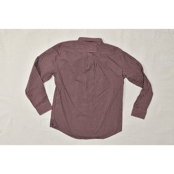 Izod Men's Red Gingham Wrinkle Free Stretch Long Sleeve Button Shirt Size L - Picture 2 of 8